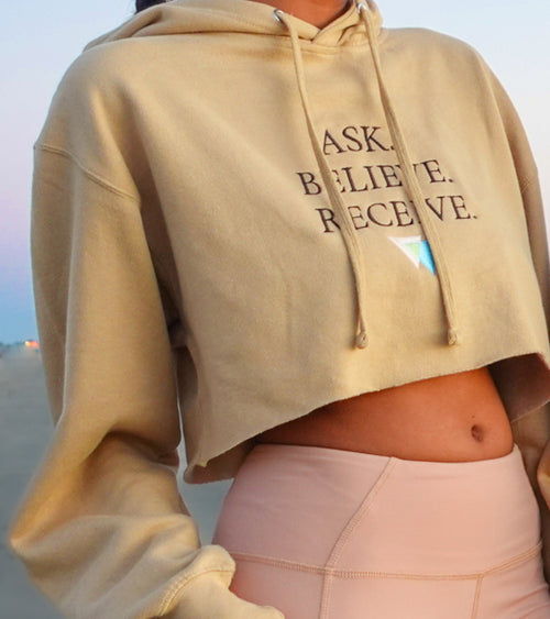Ask. Believe. Receive. CROPPED Sweatshirt *BLACK EDITION*