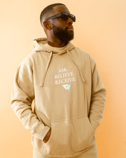 Ask. Believe. Receive. FULL LENGTH Hooded Sweatshirt